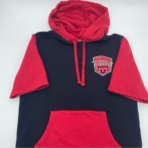 True Religion Hoodie Boy's Pullover Drop Down Black/Red Small Streetwear
